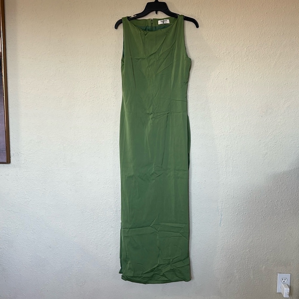 HOUSE OF CB 'Filomena' Olive Boat‎ Neck Maxi Dress NWOT size L - Picture 5 of 12